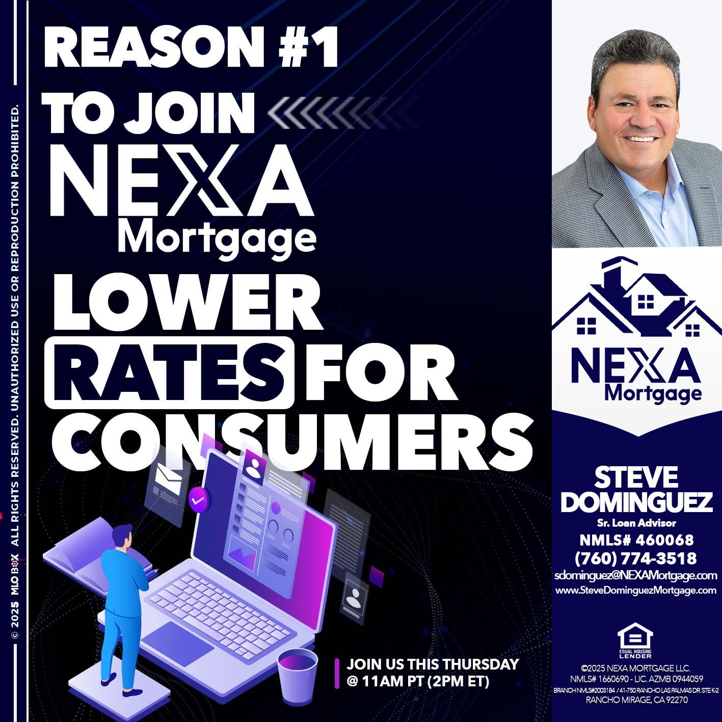 REASON 1 - Steve Dominguez -Senior Loan Advisor