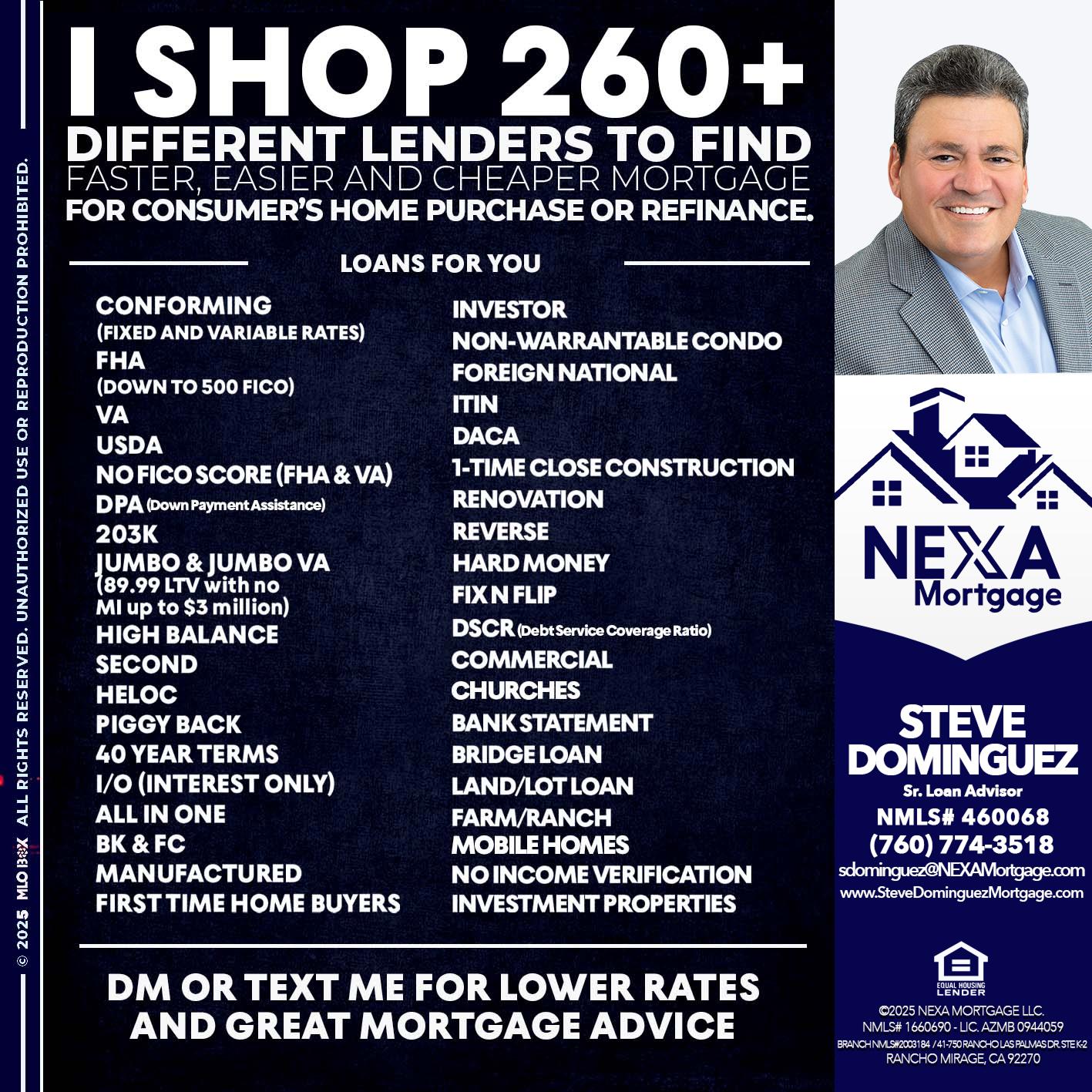 I SHOP +260 - Steve Dominguez -Senior Loan Advisor