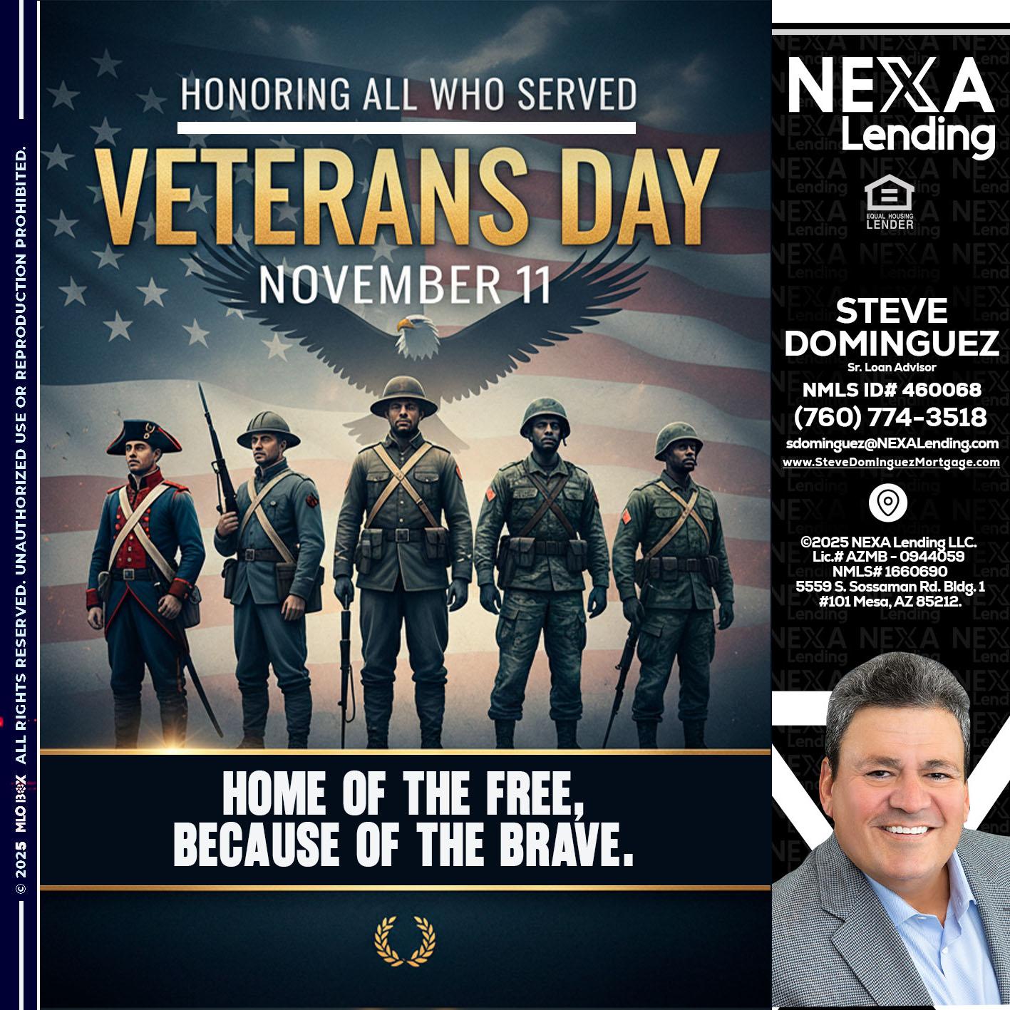 Veterans Day - Steve Dominguez -Senior Loan Advisor