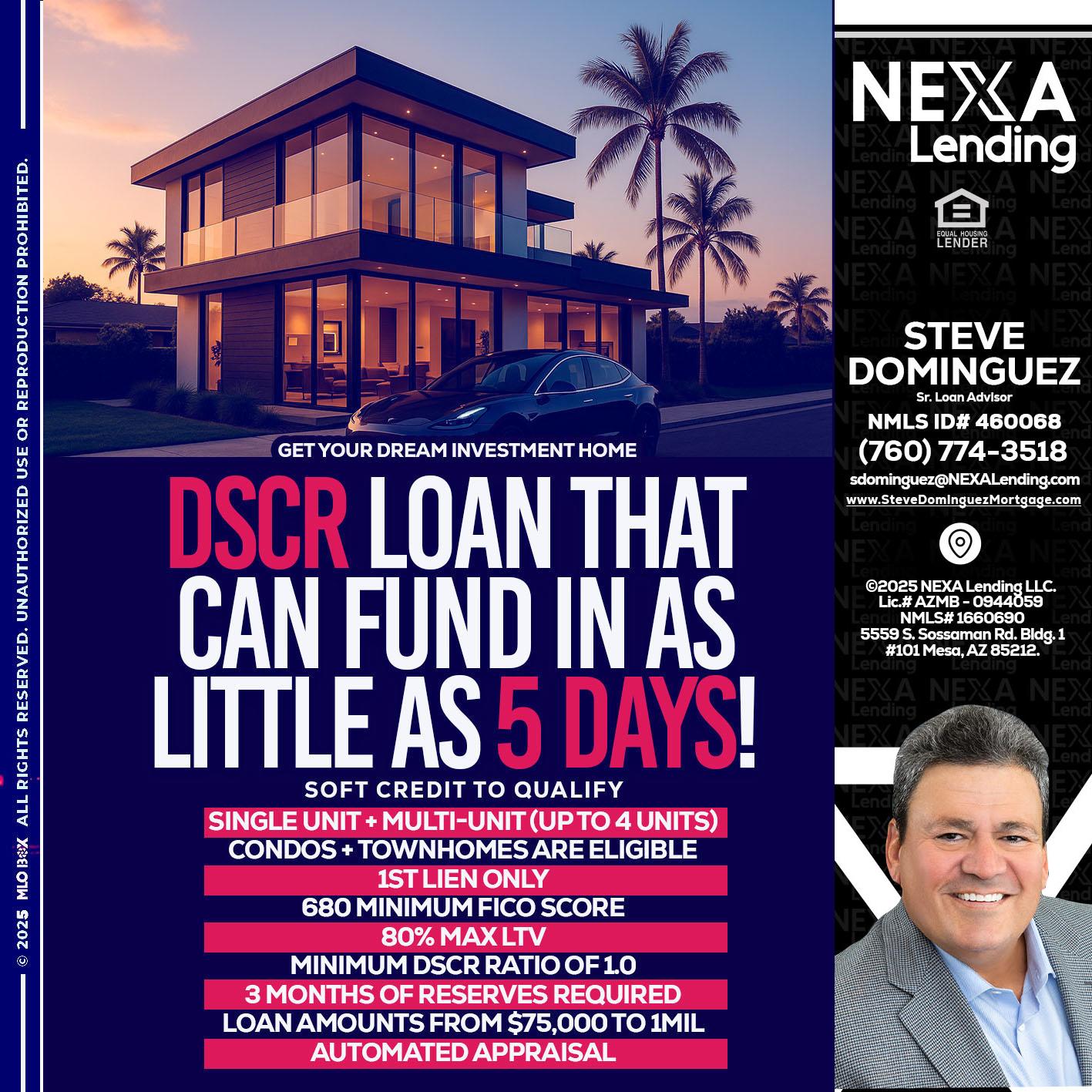 DSCR - Steve Dominguez -Senior Loan Advisor