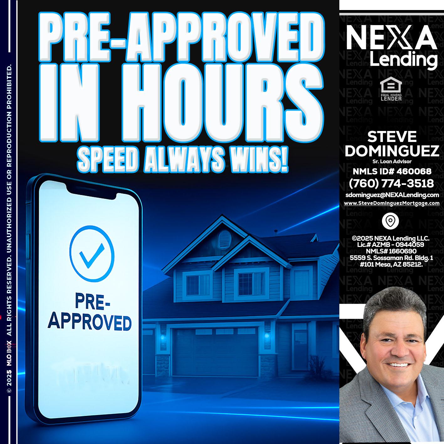 PRE - Steve Dominguez -Senior Loan Advisor