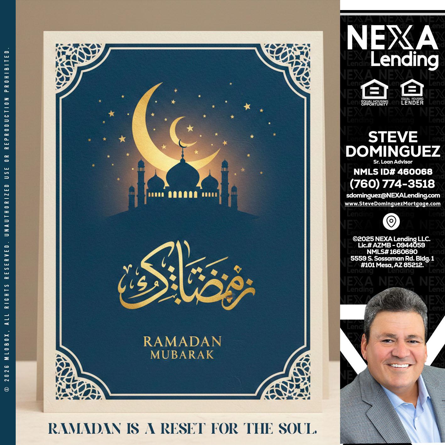 HAPPY RAMADAN - Steve Dominguez -Senior Loan Advisor