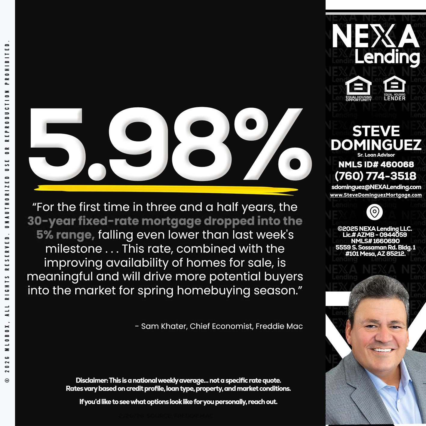 5.98% - Steve Dominguez -Senior Loan Advisor
