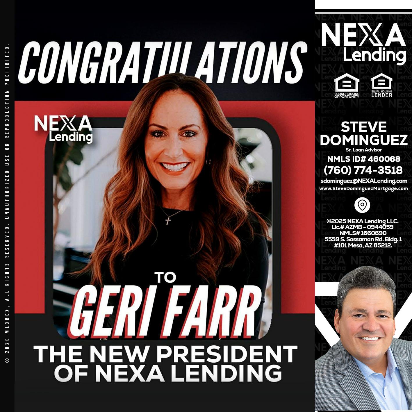 CONGRATULATIONS - Steve Dominguez -Senior Loan Advisor