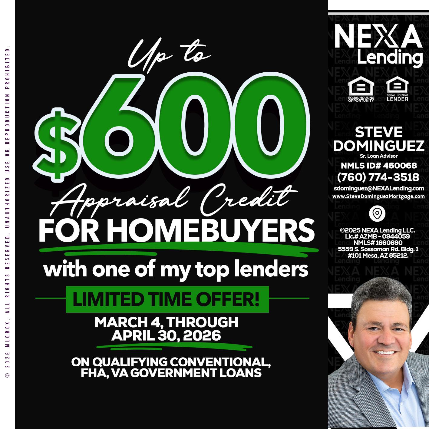 UP TO 600 - Steve Dominguez -Senior Loan Advisor