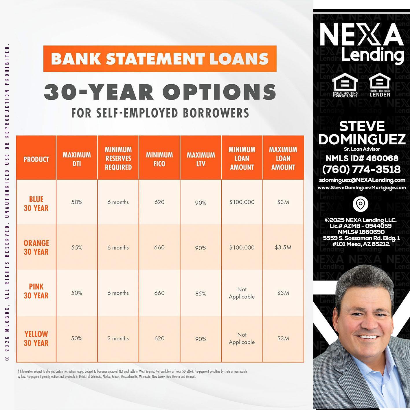 30 YEARS OPTIONS - Steve Dominguez -Senior Loan Advisor
