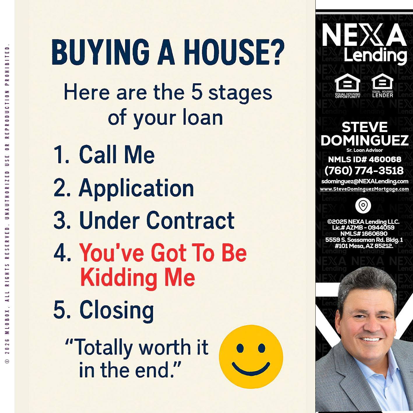 BUYING A HOUSE - Steve Dominguez -Senior Loan Advisor