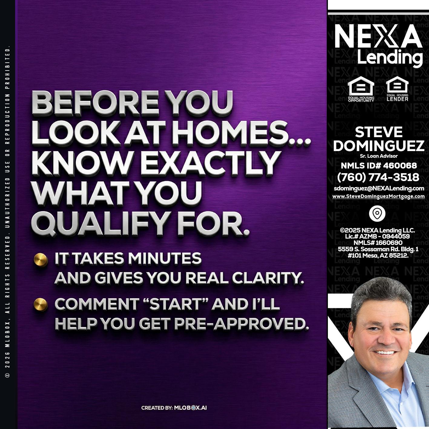BEFORE YOU - Steve Dominguez -Senior Loan Advisor