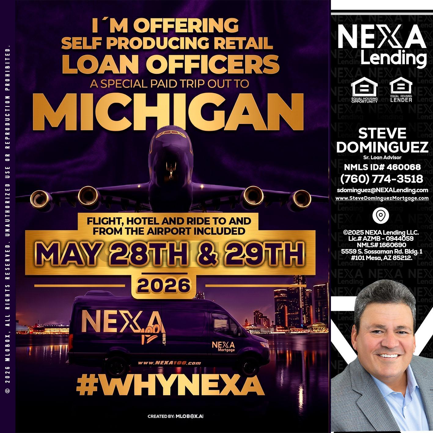 MICHIGAN - Steve Dominguez -Senior Loan Advisor