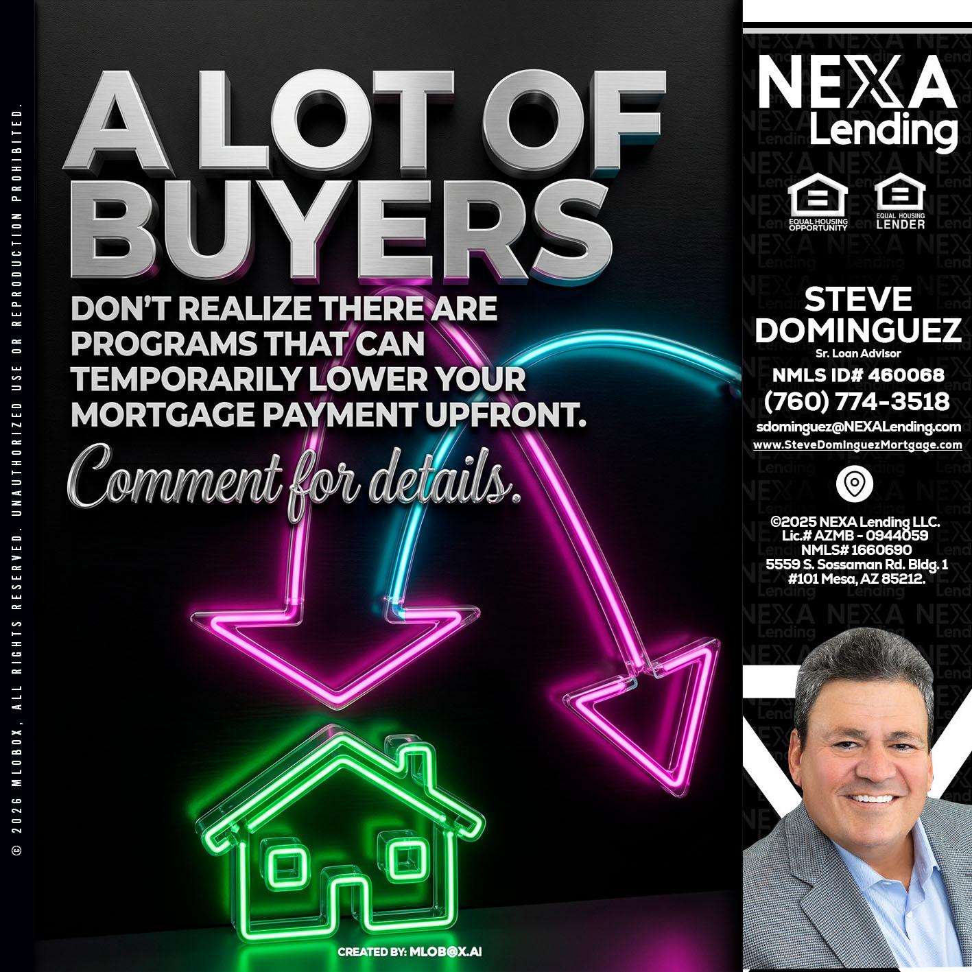 A LOT OF BUYERS - Steve Dominguez -Senior Loan Advisor