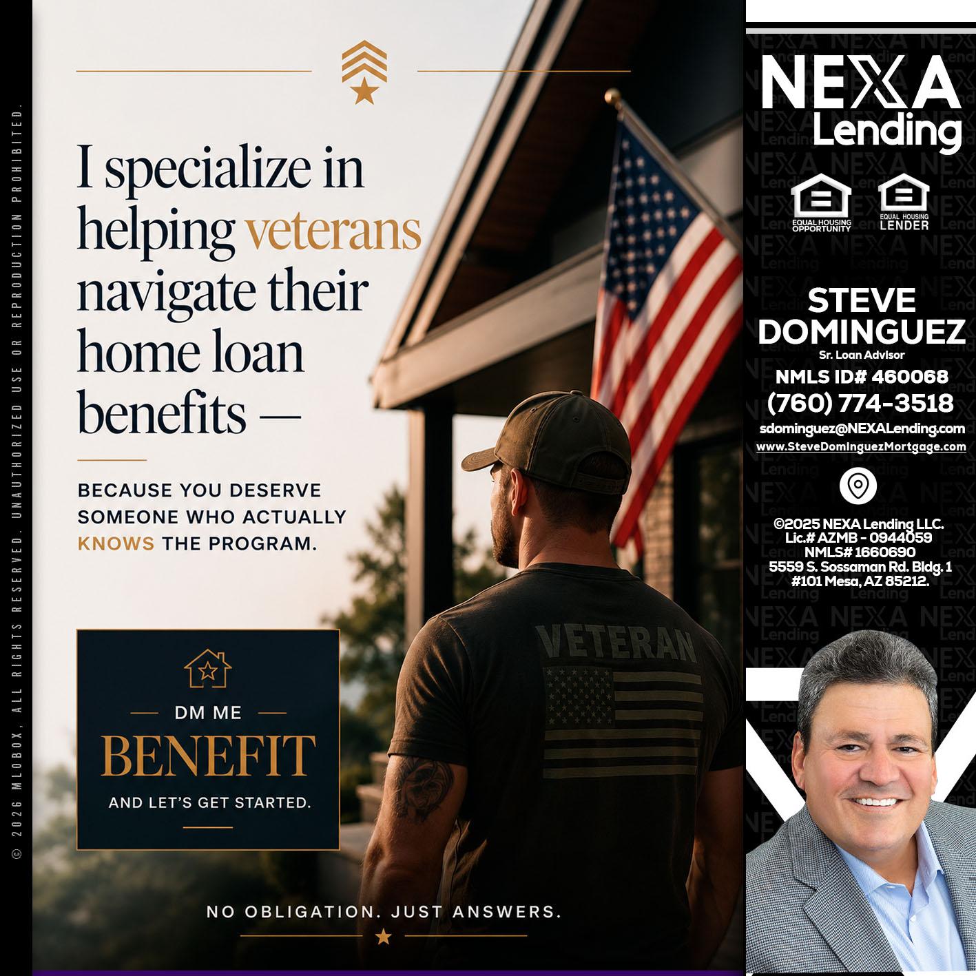 I SPECIALIZE - Steve Dominguez -Senior Loan Advisor