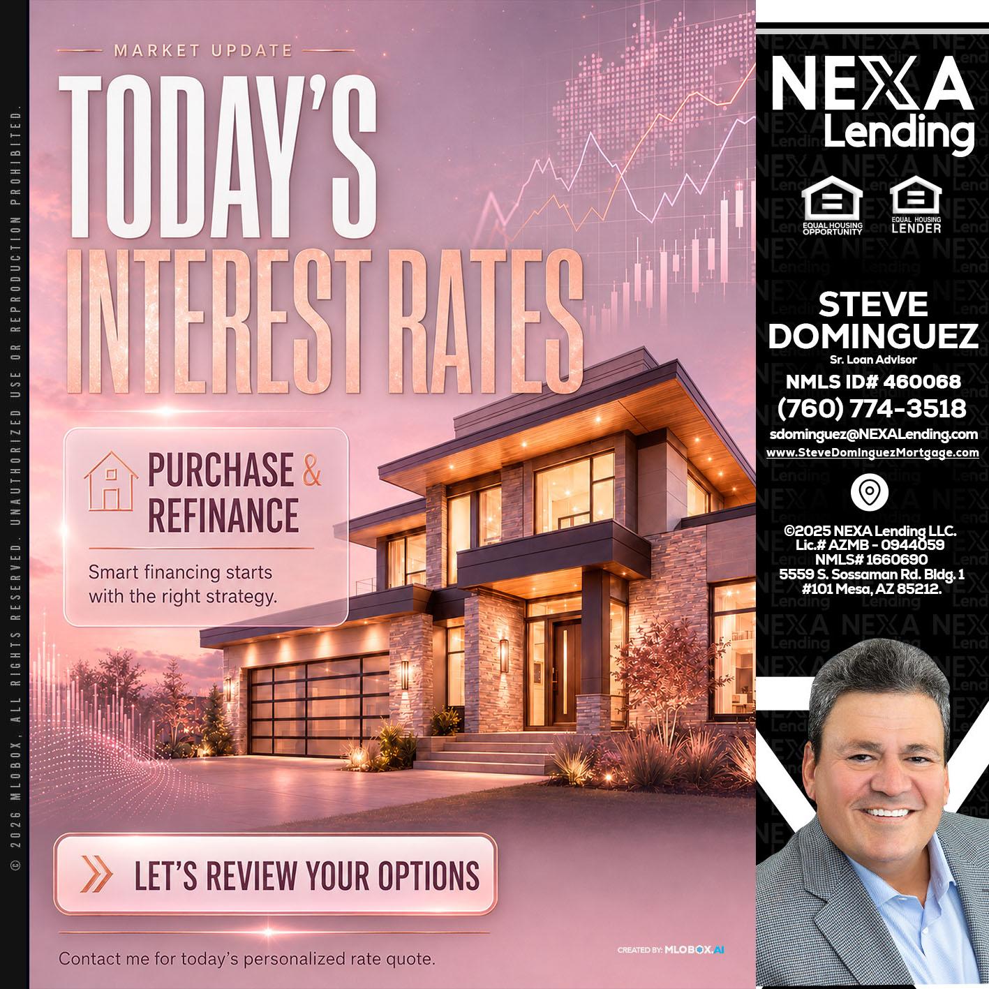 todays interest rates - Steve Dominguez -Senior Loan Advisor