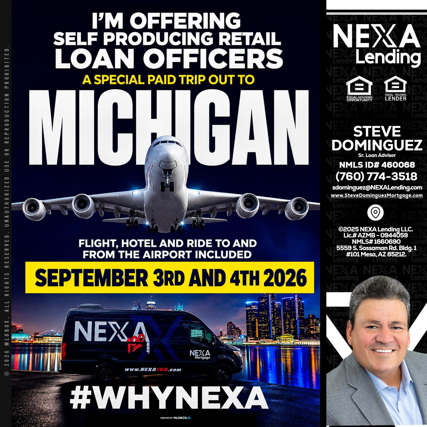 MICHIGAN - Steve Dominguez -Senior Loan Advisor