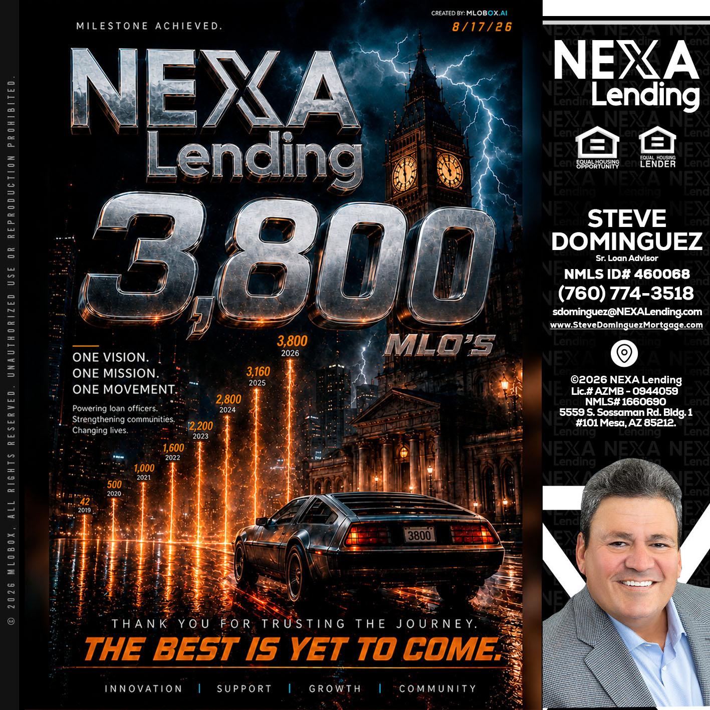 3800 future - Steve Dominguez -Senior Loan Advisor