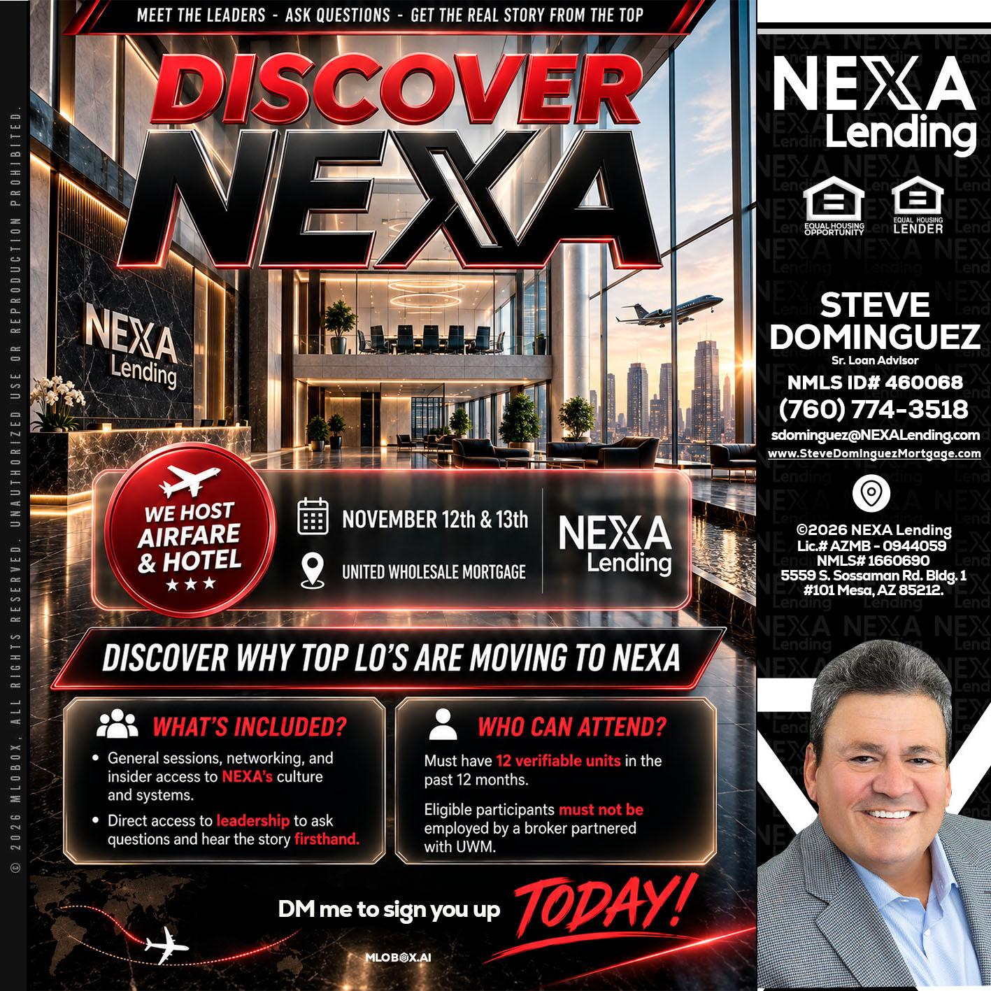 DISCOVER NEXA - Steve Dominguez -Senior Loan Advisor